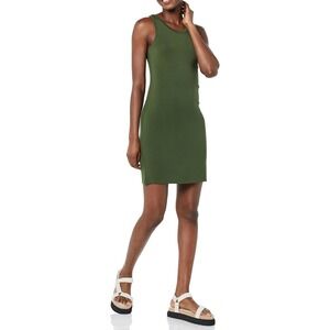 NEW Amazon Essentials Womens Lightweight Jersey Slim-Fit Mini Dress Olive XXL